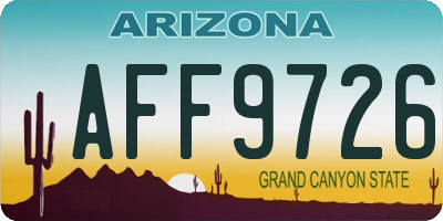 AZ license plate AFF9726