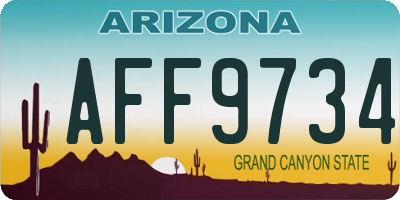 AZ license plate AFF9734