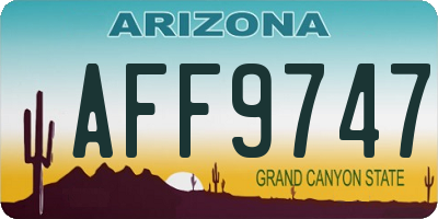 AZ license plate AFF9747