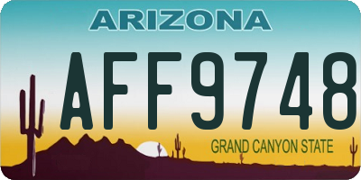 AZ license plate AFF9748