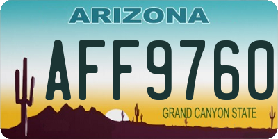 AZ license plate AFF9760