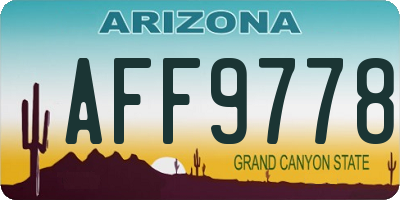 AZ license plate AFF9778