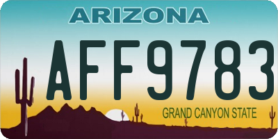 AZ license plate AFF9783