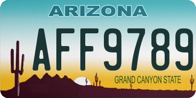 AZ license plate AFF9789
