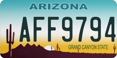 AZ license plate AFF9794