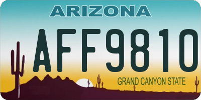 AZ license plate AFF9810