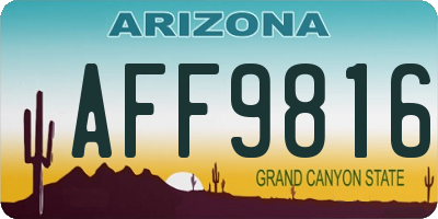 AZ license plate AFF9816