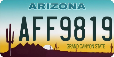 AZ license plate AFF9819