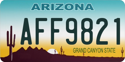 AZ license plate AFF9821