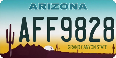 AZ license plate AFF9828