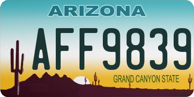 AZ license plate AFF9839