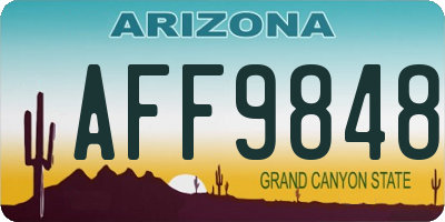 AZ license plate AFF9848
