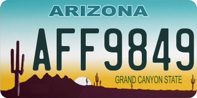 AZ license plate AFF9849
