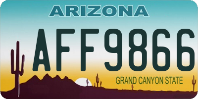 AZ license plate AFF9866