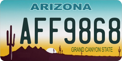 AZ license plate AFF9868