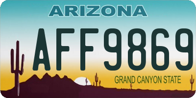AZ license plate AFF9869