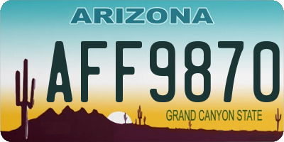 AZ license plate AFF9870