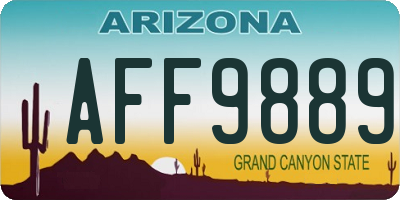AZ license plate AFF9889