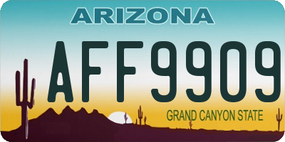 AZ license plate AFF9909
