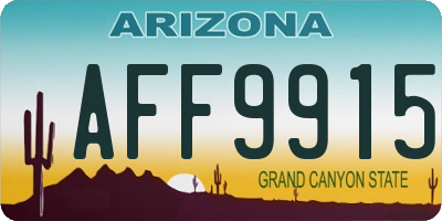 AZ license plate AFF9915