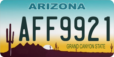 AZ license plate AFF9921