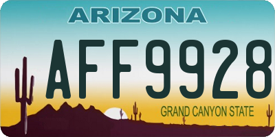 AZ license plate AFF9928