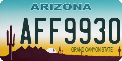 AZ license plate AFF9930
