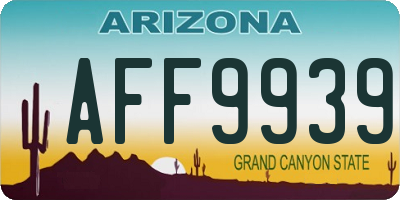 AZ license plate AFF9939