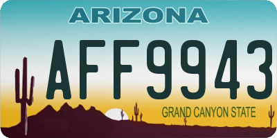 AZ license plate AFF9943