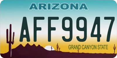 AZ license plate AFF9947