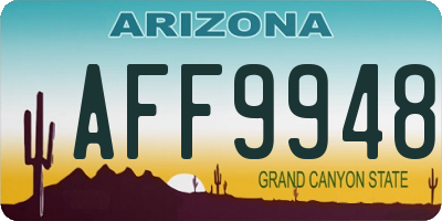 AZ license plate AFF9948