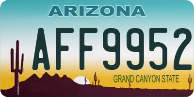 AZ license plate AFF9952