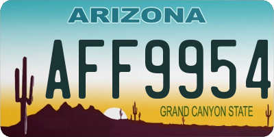 AZ license plate AFF9954