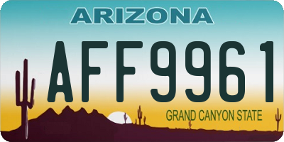 AZ license plate AFF9961