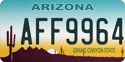 AZ license plate AFF9964
