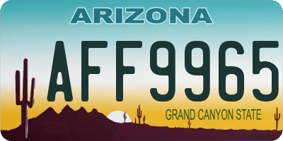 AZ license plate AFF9965