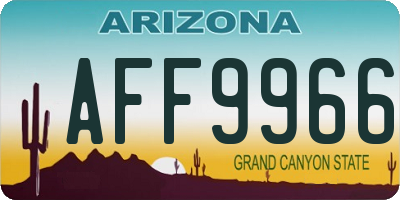AZ license plate AFF9966