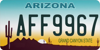AZ license plate AFF9967