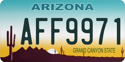AZ license plate AFF9971