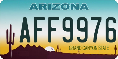 AZ license plate AFF9976