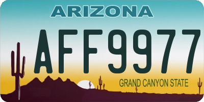AZ license plate AFF9977