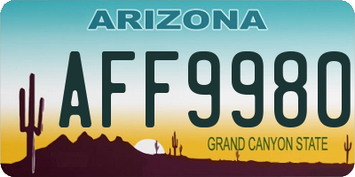 AZ license plate AFF9980