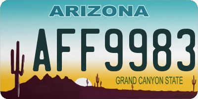 AZ license plate AFF9983