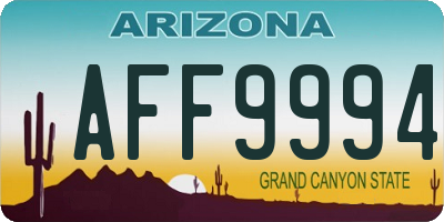 AZ license plate AFF9994