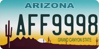 AZ license plate AFF9998