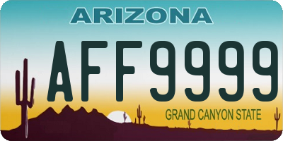 AZ license plate AFF9999