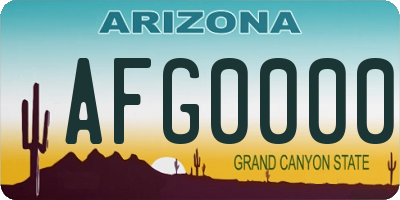 AZ license plate AFG0000