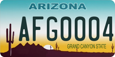 AZ license plate AFG0004