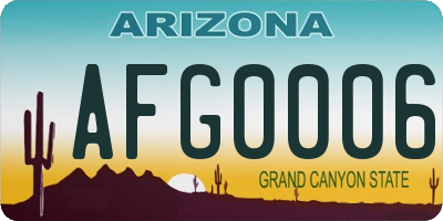 AZ license plate AFG0006