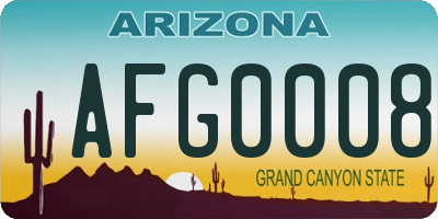 AZ license plate AFG0008
